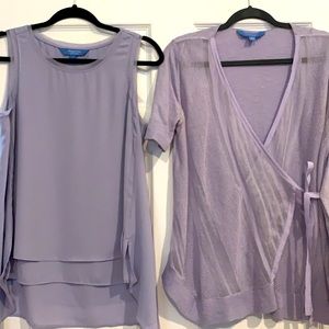 Simply Vera tiered tank and coordinating sweater combo in lavender